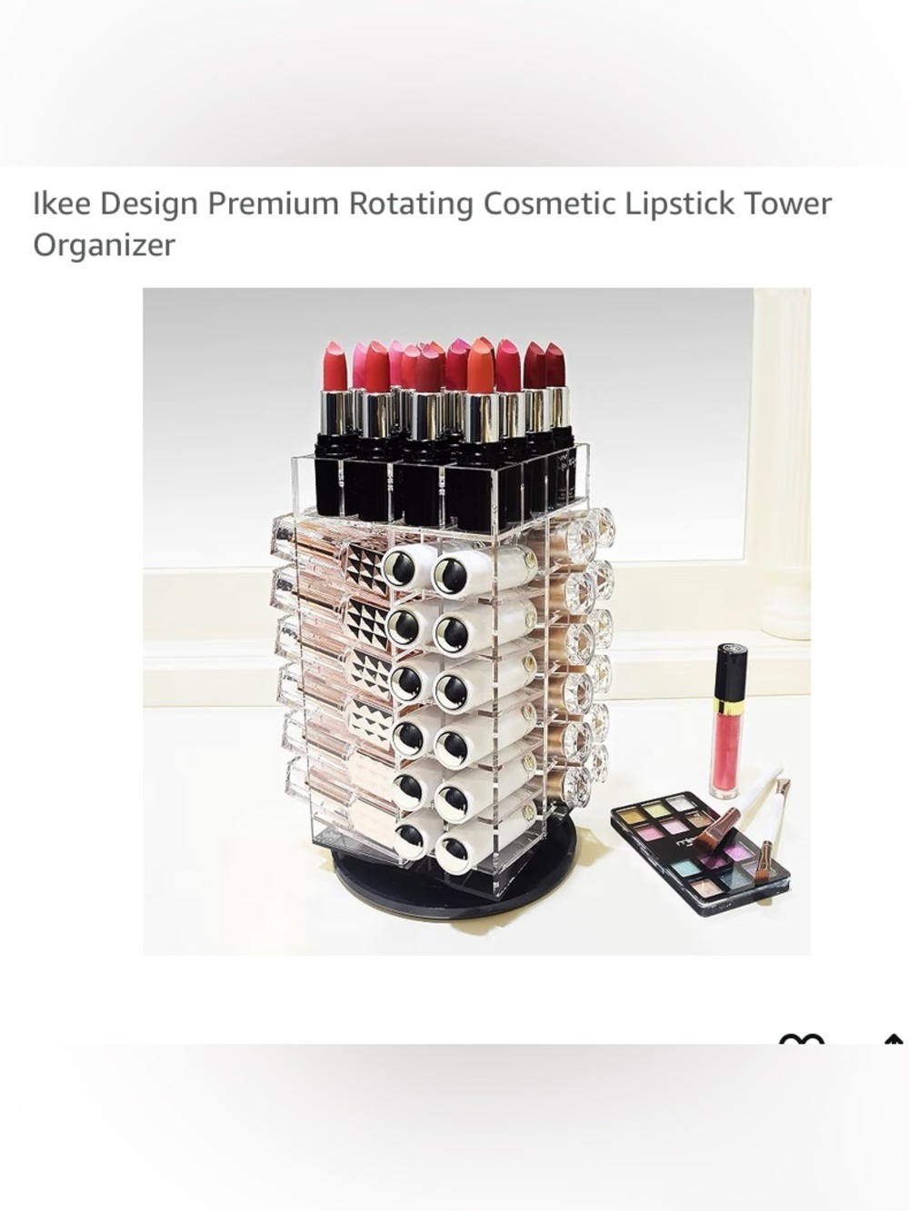 Clear Rotating Lipstick Tower Organizer - Clear